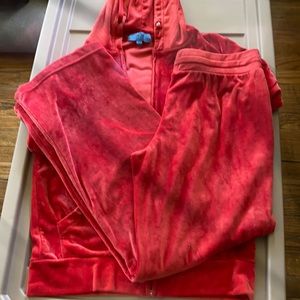 Velour wide legs pants with Jacket